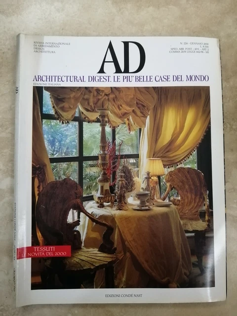 RIVISTA AD Architectural Digest.le Piu' Belle Case Del 224 Gennaio 2000 ...