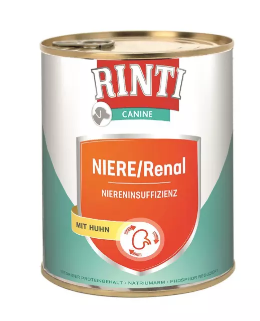 Rinti Canine Nourriture Humide Niere Renal Poulet 6x 800 G Nourriture pour Chien