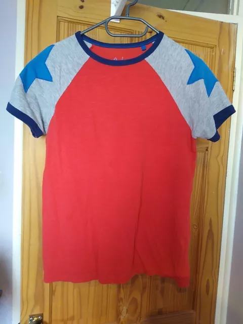 Boden Boys Raglan Short Sleeve T Shirt Red Age 13 - 14 Cotton