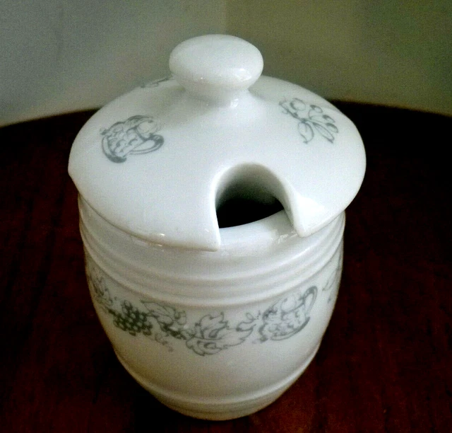 Ancien Pot à Moutarde Ou Sucrier Breton - Céramique Bleue - Potius Mori Quam Foedari - 1920-49