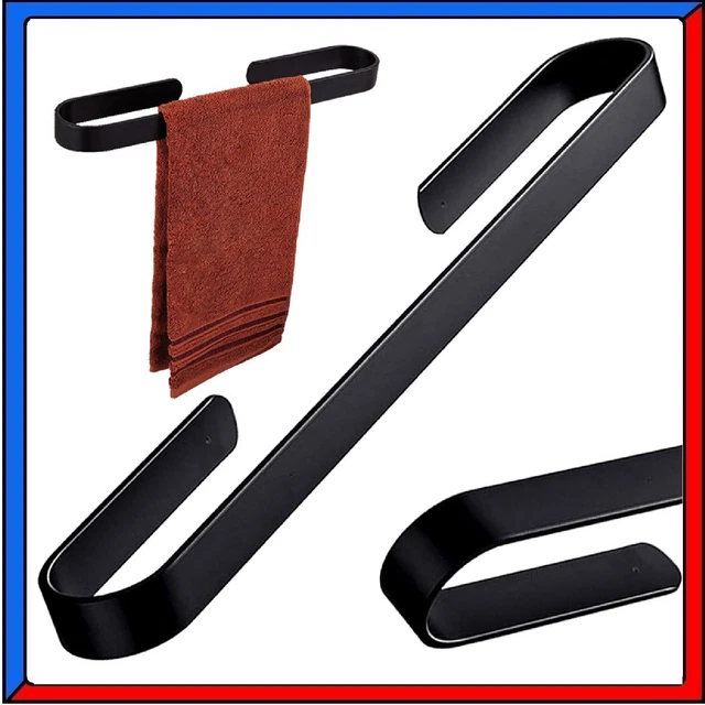 Porta Asciugamani Da Parete 3 Livelli - Nero, Adesivo O Con Viti, Salvaspazio Per Bagno - Foto 14