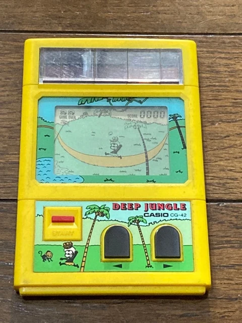 CASIO DEEP JUNGLE CG-42 Solar-Powered LCD Handheld Game Yellow No