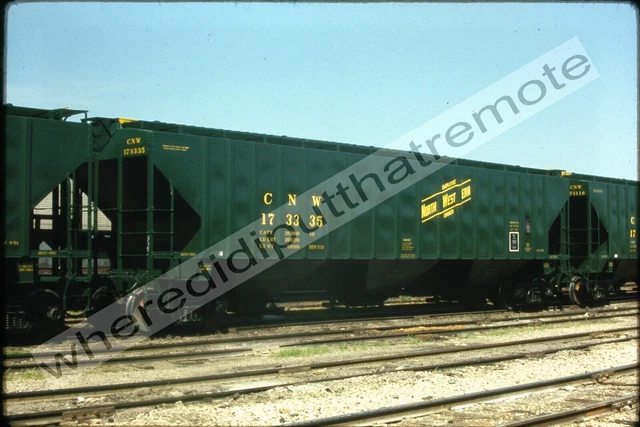 Original Slide Chicago & Northwestern CNW 173335 Hopper Proviso ILL 5-73