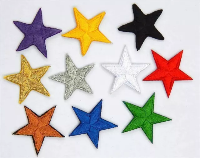 Iron on stars ⭐ Gold, silver, yellow, red, white, blue, black ⭐ Patch / applique