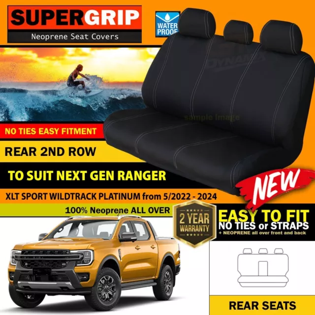 REAR SuperGrip Neoprene Seat Covers for NEXT GEN RANGER XLT SPORT 5/2022-24