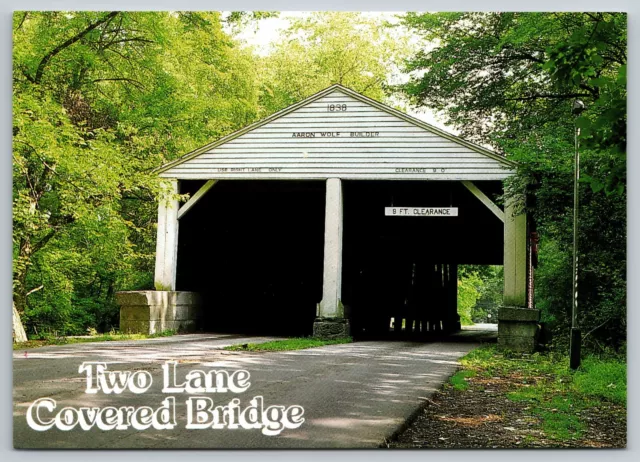 Nashville Indiana Two Lane Covered Bridge Salt Creek Postcard