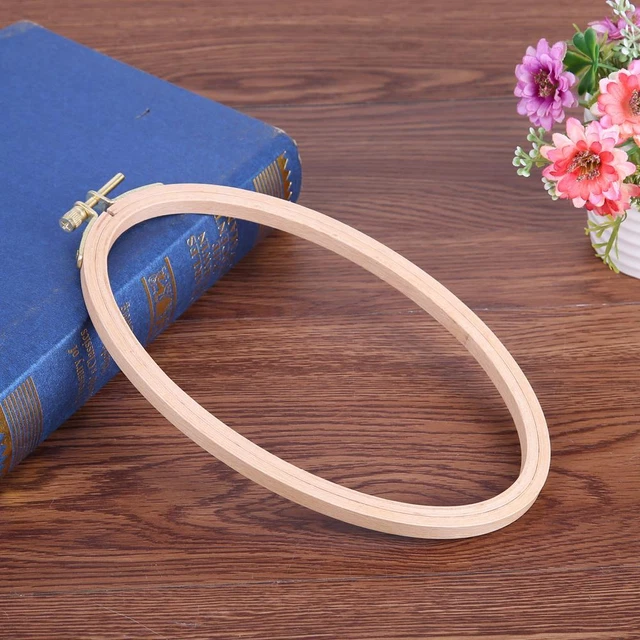 Madera cruz puntada máquina bambú marco bordado aro anillo Oval mano bordados br
