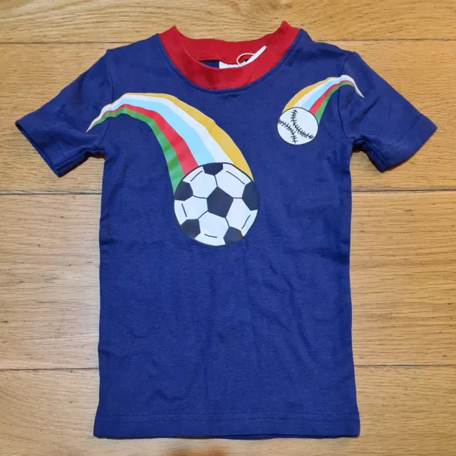 Boden T-Shirt Blue Football Baseball 100% Cotton Age 4 Years Small Fitting