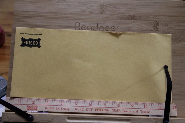 Frisco Railway Lines Railroad Train Form 3202 Envelope Large Vintage