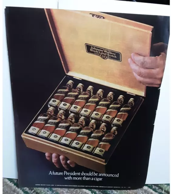 Johnnie Walker Black Label Scotch 1980 Original Magazine Print Ad