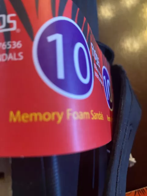 NEW!! FLOJOS MEN'S Black Memory Foam Sandal Flip Flops - 10 $16.00 ...