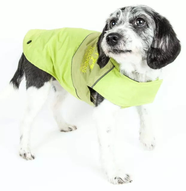 Touchdog Lightening-Shield Waterproof 2-in-1 Convertible Dog Jacket w/ Blackshar