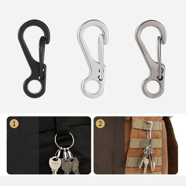 Durable Carabiner Snap Spring Clip for Keychains and Outdoor Gear Set of 10