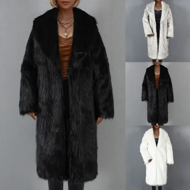 Combinaison confortable et à la mode manteau en fausse fourrure pour femmes col