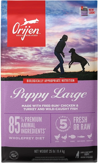 ORIJEN Puppy Large Grain Free High Protein Fresh & Raw Animal Ingredients Dry Do