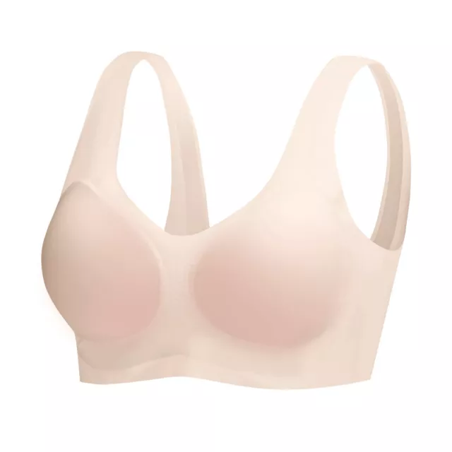 UK Ladies Cotton Non Wired Full Cup Support Wireless Comfort Bra Plus Size 2