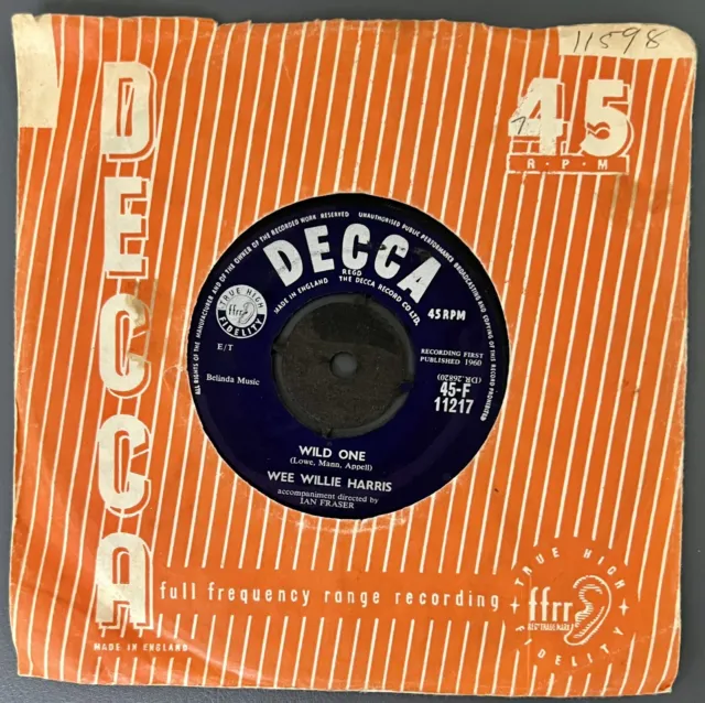 Wee Willie Harris 7" vinyl - Wild One Decca  45-F 11217 vg+