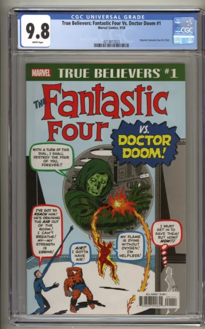 True Believers Fantastic Four vs Doctor Doom #1 CGC 9.8 (2018) Highest FF #5