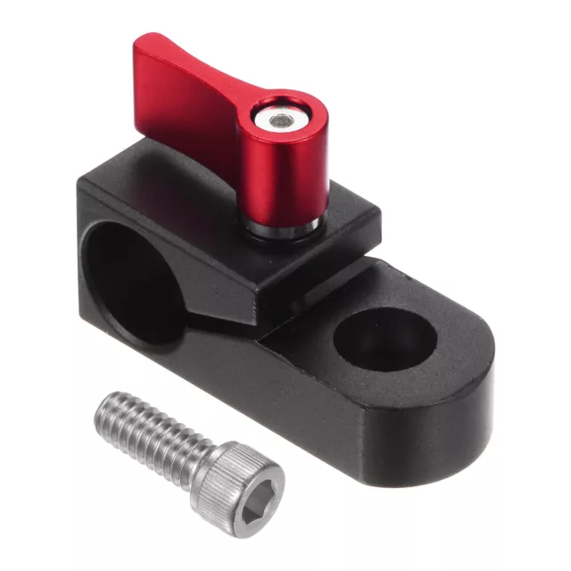 15mm Rod Clamp with 1/4"-20 Thread Screw for Camera Support System, Black Red