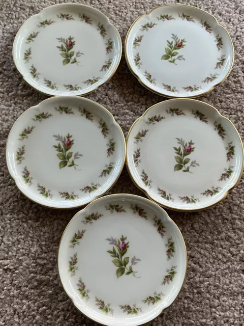5 Nice Germany Vintage Rosenthal Moosrose Plates, Butterpats, Coasters, Dishes
