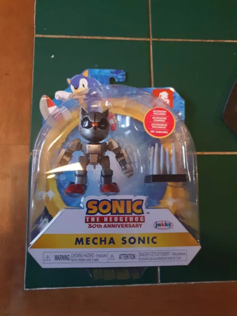 Mecha Sonic with Spike Trap 4 Inch Action Figure Sonic the Hedgehog 30th  Anniversary