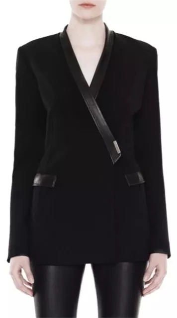 NWT Helmut Lang Black Palm Suiting Seamed Blazer Size 8