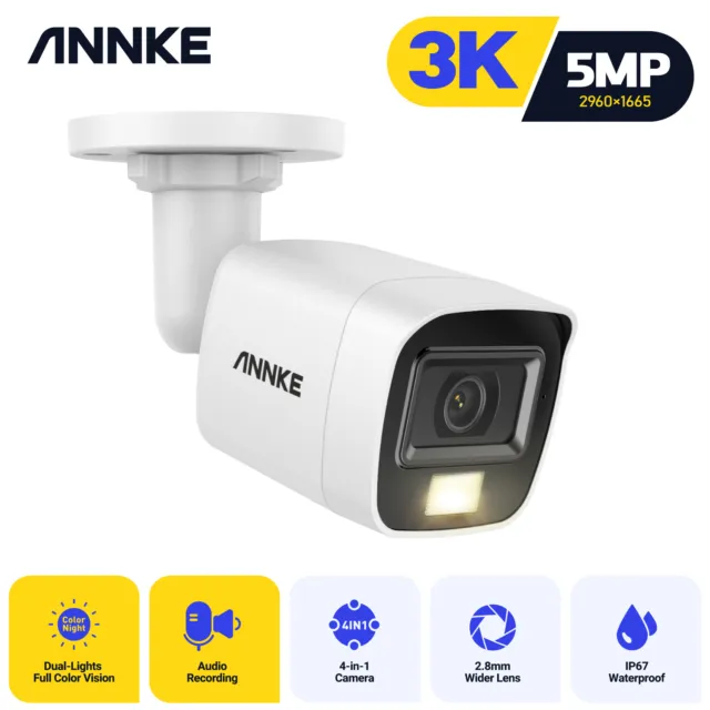 ANNKE 3K 5MP TVI Überwachungskamera Farbnachtsicht AußenKameras Mit Mikrofon