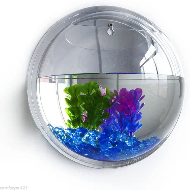 2Pack Wall Hanging Fish Tank,Mounted Fish Bowl Betta Tank Fish Plant Tanks 3