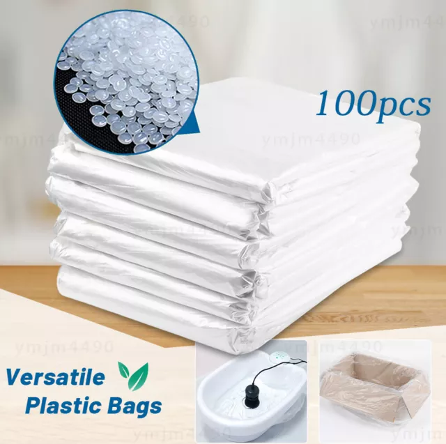 100-pack Transparent Ionic Detox Foot Bath Tub Liners Bags For Large Foot Basin