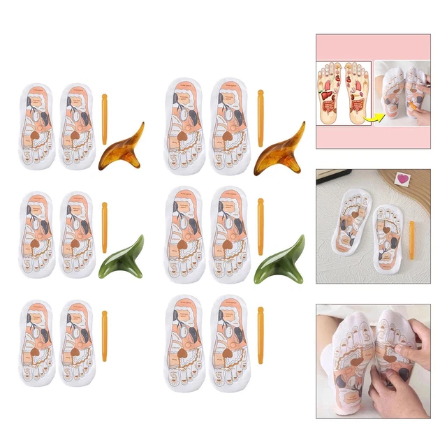 1 PAIO DI Calzini Per Riflessologia Digitopressione Punto Di Agopuntura - Foto 6