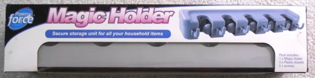 Magic Holder--Secure Storage For Household Items--Power Force Holds Brooms--Mops