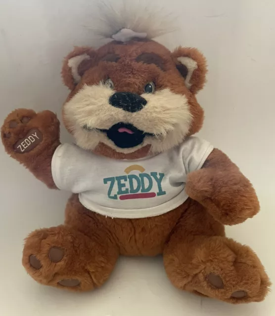 Zeddy Zeller’s Department Store Plush Teddy Bear VTG  W/ White Shirt 12” Tall