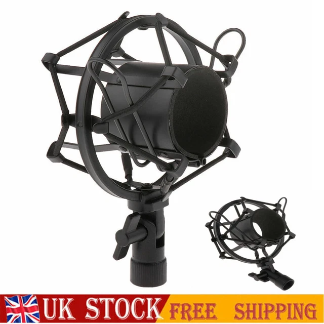BLACK UNIVERSAL MICROPHONE Shock Mount Large Diameter Condenser Mic