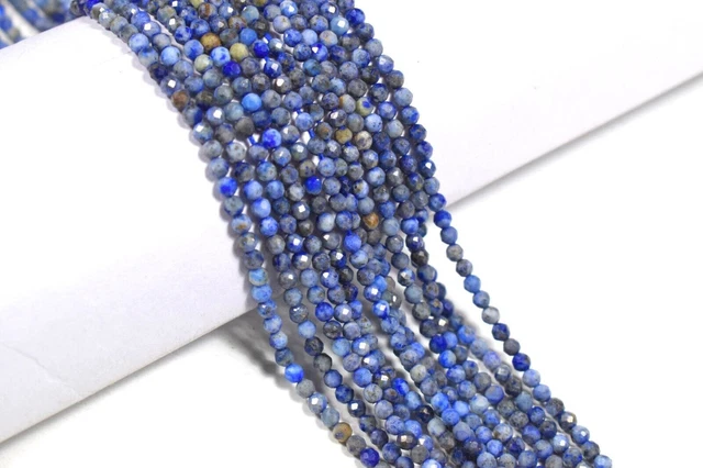 AAA+++ Perles de pierres précieuses de forme ronde à facettes en sodalite...