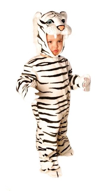 Underwraps Infant White Black Striped White Tiger Halloween Costumes 6-12 months
