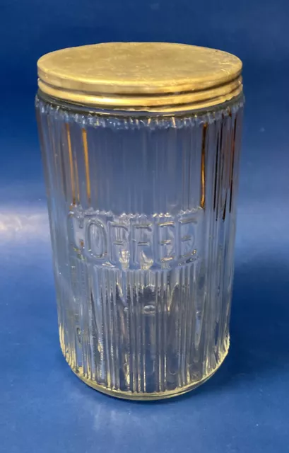 Vintage Sellers Hoosier 21 Panel Ribbed Coffee Canister Jar