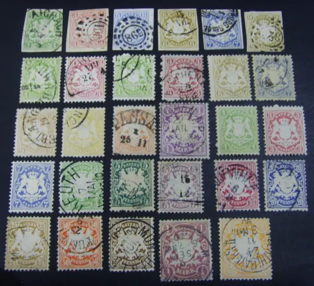 BAYERN  Sammlung / Lot    Briefmarken  meist * Falz  / gestempelt