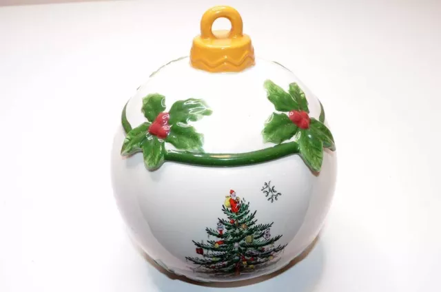 NEW Spode Christmas Tree Ornament Figural Covered Candy Dish