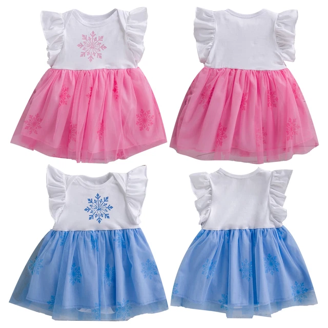 Baby Girls Snowflake Princess Costume Halloween Birthday Party Romper Tutu Dress
