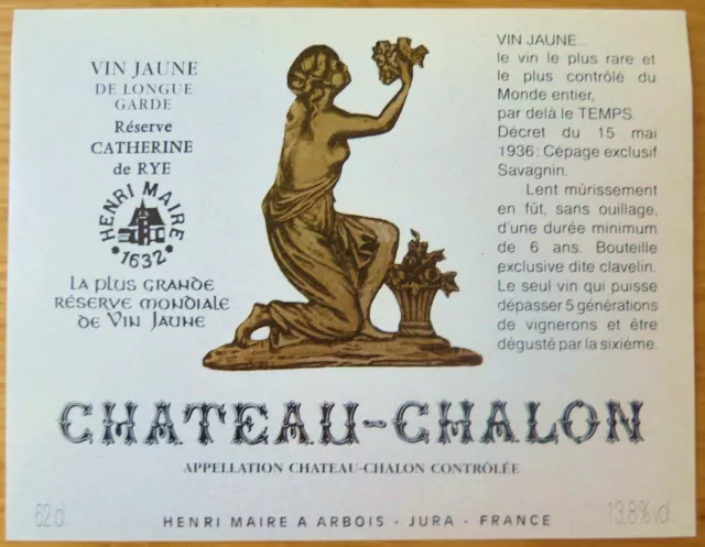 etiquettes vins CHATEAU CHALON  Vin Jaune   Arbois Henri Maire wine labels