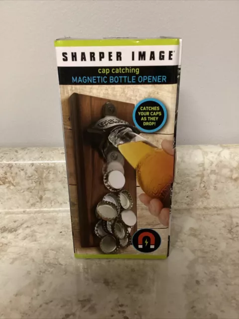 Sharper Image Cap Catching Magnetic Bottle Opener, New