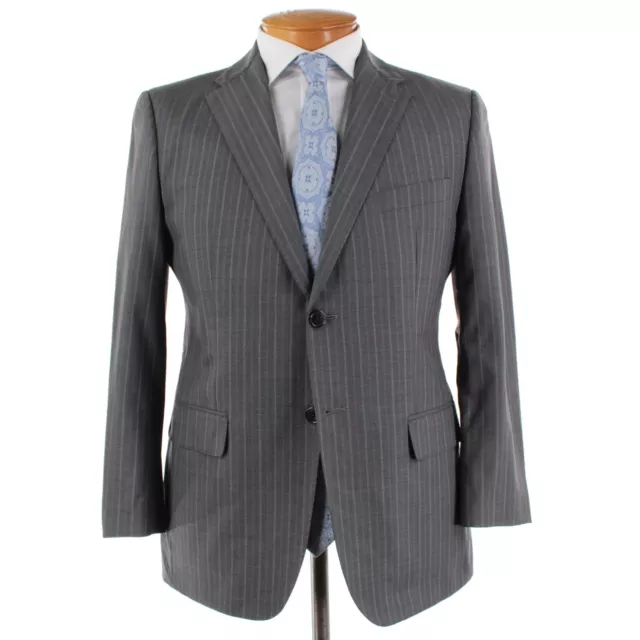 Saks Fifth Ave Wool Ermenegildo Zegna Cloth Two Piece Suit 40S US Gray Striped