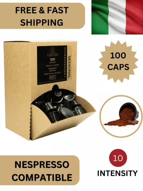 Coffee Capsules Pods Nespresso Compatible Seasonal Espresso Flavour 100 Pk