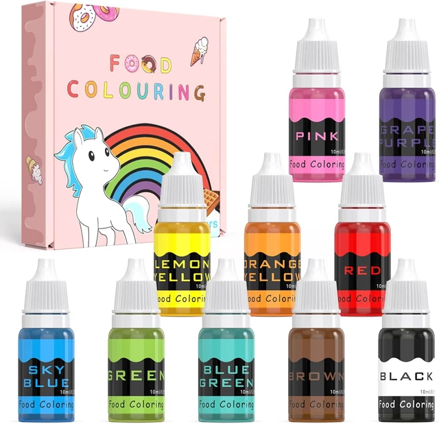 FOOD COLOURING LIQUID 10ml×10 Colours Concentrated Liquid Cake Icing