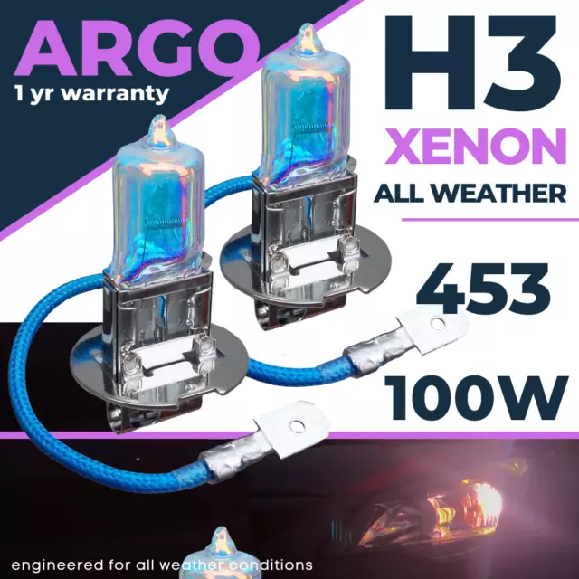 H3 Xenon Foglight White 100w 453 All Weather Headlight Fog Light Bulbs Hid 12v