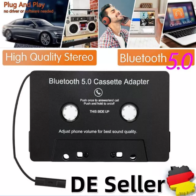 Bluetooth5.0 Car Audio Tape Cassette Adattatore Convertitore per iPhone Android MP3 CD