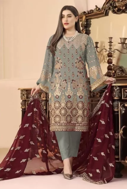 Designer Bollywood Indiano Festa Pakistano Salwar Kameez Abito Wear Matrimonio