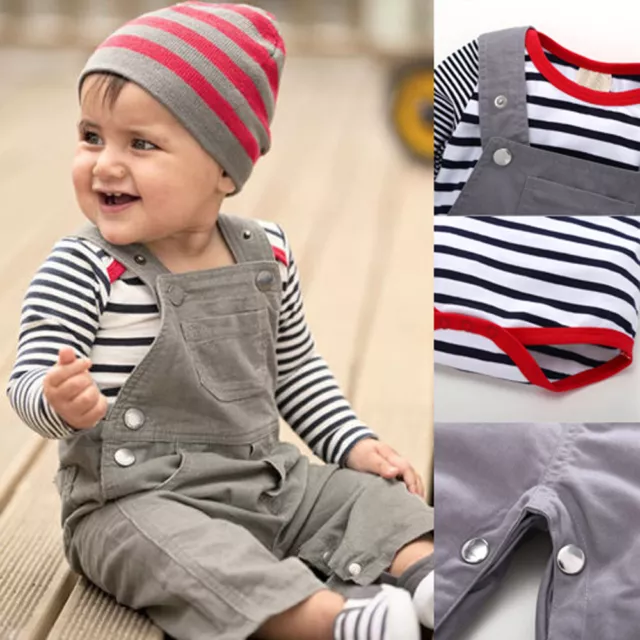 Abiti per bambine neonate a maniche lunghe con bretelle pantaloni abiti