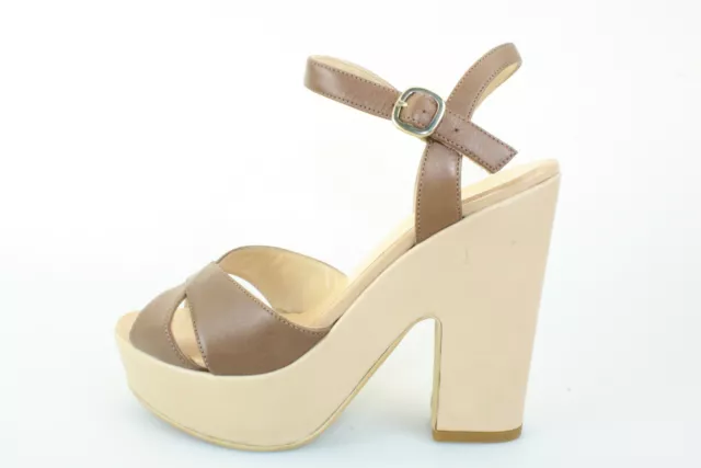 Women's shoes OLGA RUBINI 9 (EU 39) sandals brown leather beige DP298-39