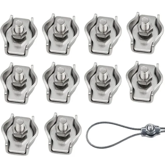 M3 Single Bolt Wire Rope Clips Fastener 304 Stainless Steel Simplex Cable Cla...